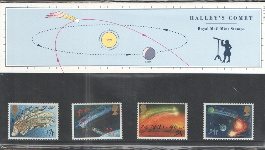 (image for) 1986 Halleys Comet Royal Mail Presentation Pack 169 (168) - Click Image to Close